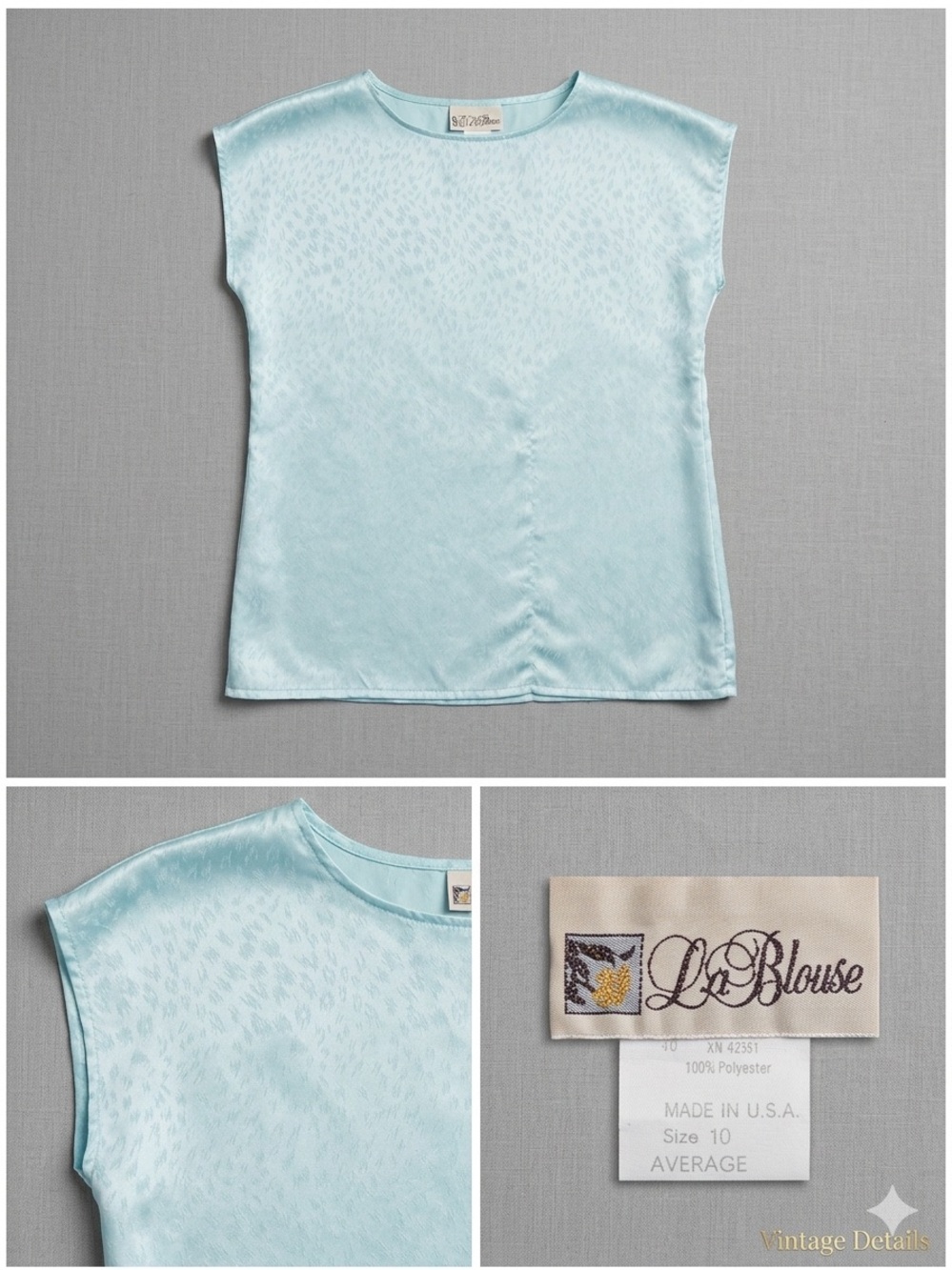 Girls' Light Blue Satin Top